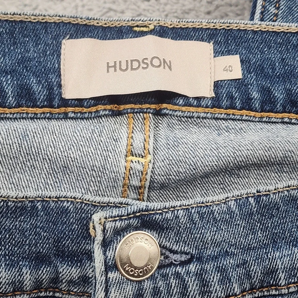 Hudson Blake Jeans Mens 40x34 Medium Wash Denim Slim Straight Distressed Pocket
